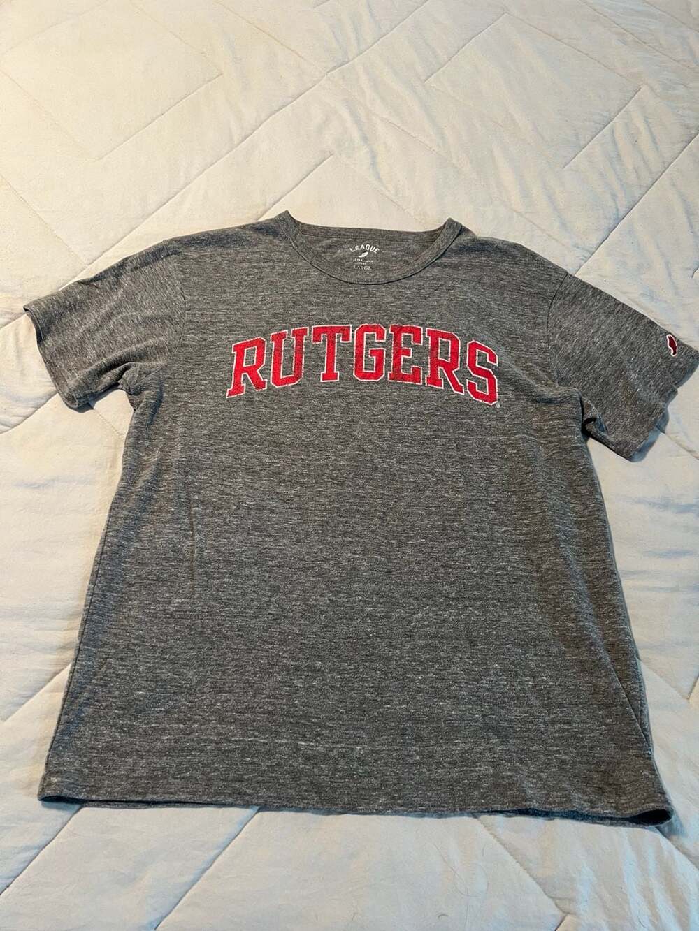 League Rutgers University Grey Heathered T-Shirt Size Large